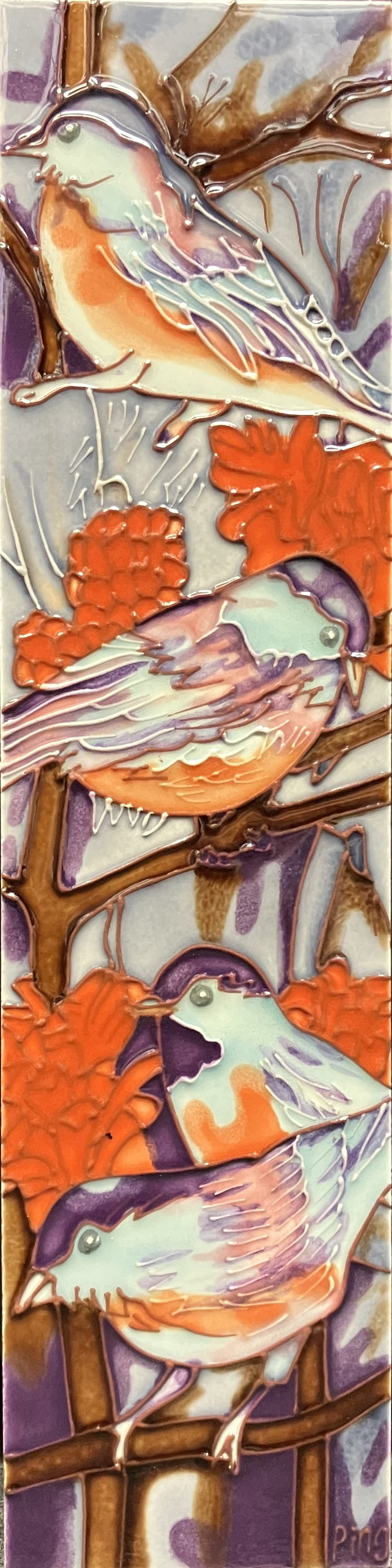 Continental Art Center Chickadee Wall Décor 4x16" Ceramic Art Tile